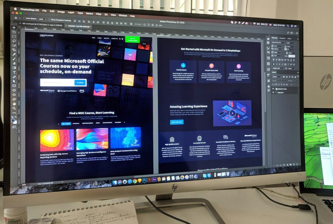 grey flat screen computer monitor