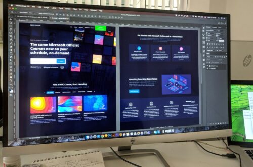 grey flat screen computer monitor